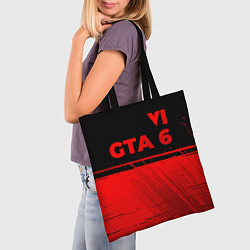 Сумка-шопер GTA 6 - red gradient посередине, цвет: 3D-принт — фото 2