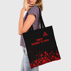 Сумка-шопер Thirty Seconds to Mars - red gradient посередине, цвет: 3D-принт — фото 2