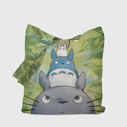 Сумка-шопер Тоторо в лесу акварель, цвет: 3D-принт