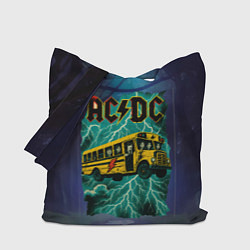 Сумка-шопер Летающий автобус с ACDC, цвет: 3D-принт