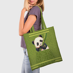 Сумка-шопер Панда и бамбук, цвет: 3D-принт — фото 2