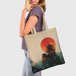 Сумка-шопер Храм в горах, цвет: 3D-принт — фото 2