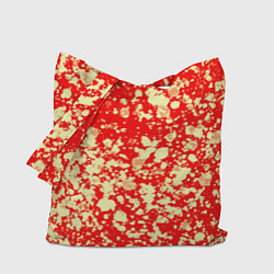 Сумка-шопер Пятнистый красно-жёлтый, цвет: 3D-принт