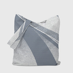 Сумка-шопер Светлый серо-голубой текстурированный с полосой, цвет: 3D-принт