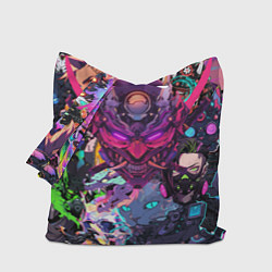 Сумка-шопер Стиль Cyberpunk, цвет: 3D-принт
