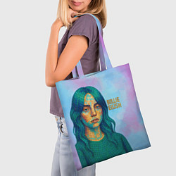 Сумка-шопер Билли Айлиш из мозаики, цвет: 3D-принт — фото 2