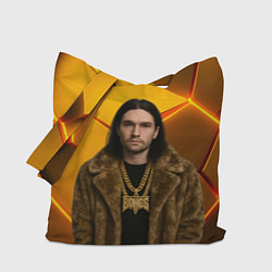 Сумка-шопер Bones с цепью в шубе, цвет: 3D-принт