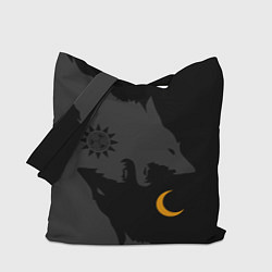 Сумка-шоппер Мистические волки ночи и дня - тату