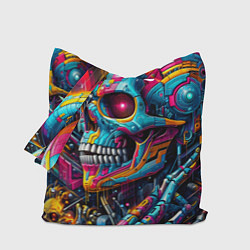 Сумка-шопер Cyber skull - pattern, цвет: 3D-принт