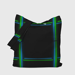 Сумка-шопер Neon green light blue, цвет: 3D-принт