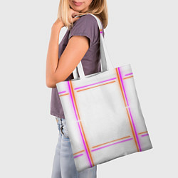 Сумка-шопер Neon white orange pink, цвет: 3D-принт — фото 2