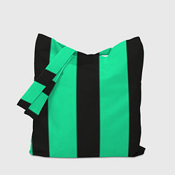 Сумка-шопер Color turquoise black line, цвет: 3D-принт
