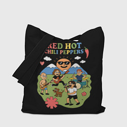 Сумка-шопер Red Hot Chili Peppers, мультяшный стиль, цвет: 3D-принт