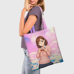 Сумка-шопер Сиратори Айра делает сердечко руками - Дандадан, цвет: 3D-принт — фото 2