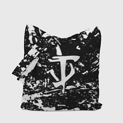 Сумка-шопер Doom краски белые штрихи, цвет: 3D-принт