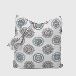 Сумка-шопер Круглый разноцветный узор мандала, цвет: 3D-принт