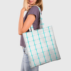 Сумка-шопер Color white light blue crosses, цвет: 3D-принт — фото 2