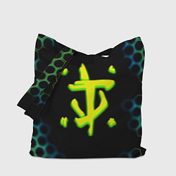 Сумка-шопер Doom соты кислотное лого, цвет: 3D-принт