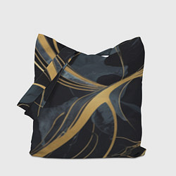 Сумка-шопер Мраморный узор с золотыми полосками, цвет: 3D-принт