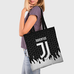 Сумка-шопер Juventus соты огонь, цвет: 3D-принт — фото 2