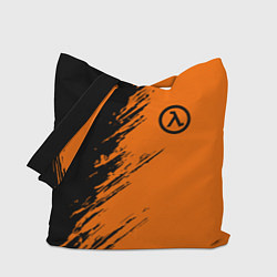 Сумка-шопер Half Life - black and orange, цвет: 3D-принт