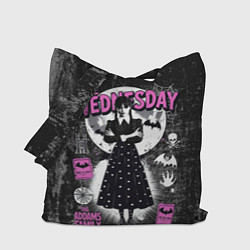 Сумка-шопер Уэнсдэй из семейки Аддамс, цвет: 3D-принт