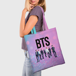 Сумка-шопер BTS розовый боке, цвет: 3D-принт — фото 2