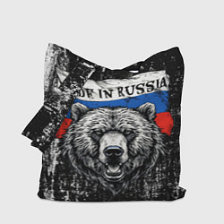 Сумка-шоппер Медведь на фоне Росийсского флага