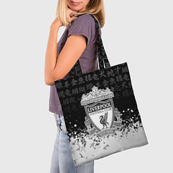 Сумка-шопер Liverpool японские символы краски, цвет: 3D-принт — фото 2