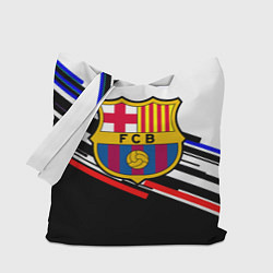 Сумка-шопер Barcelona полосы текстура спорт, цвет: 3D-принт
