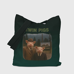 Сумка-шопер Twin Pigs пародия, цвет: 3D-принт