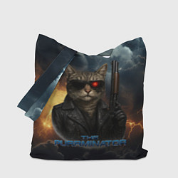 Сумка-шопер The purrminator кот терминатор, цвет: 3D-принт