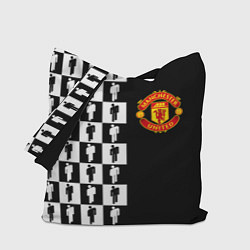 Сумка-шопер Манчестер Юнайтед текстура люди, цвет: 3D-принт