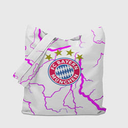 Сумка-шопер Бавария Мюнхен неоновые молнии, цвет: 3D-принт