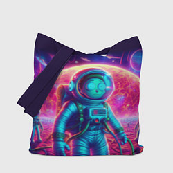 Сумка-шопер Морти в одиночестве на неоновой планете, цвет: 3D-принт
