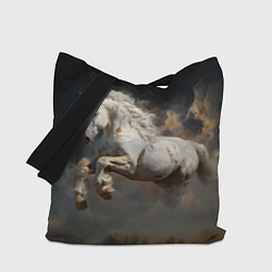 Сумка-шопер Белая лошадь из бури, цвет: 3D-принт