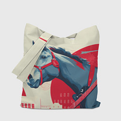 Сумка-шопер Лошадь в абстрактном стиле, цвет: 3D-принт