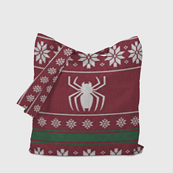 Сумка-шоппер Рождественский свитер Человека паука