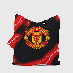 Сумка-шопер Манчестер Юнайтед шторм молнии, цвет: 3D-принт