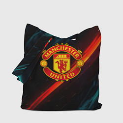 Сумка-шопер Манчестер Юнайтед абстракция, цвет: 3D-принт