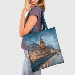 Сумка-шопер Санкт-Петербург зимний город, цвет: 3D-принт — фото 2