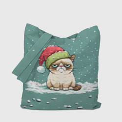 Сумка-шоппер Недовольный новогодний котик