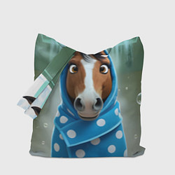 Сумка-шопер Конь в полотенце, цвет: 3D-принт
