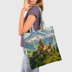 Сумка-шопер Храм у подножия вечных вершин, цвет: 3D-принт — фото 2