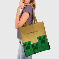 Сумка-шопер Minecraft Sssss, цвет: 3D-принт — фото 2