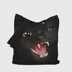 Сумка-шопер Черный кот, цвет: 3D-принт