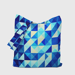 Сумка-шопер Синяя геометрия, цвет: 3D-принт