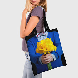 Сумка-шопер Цветы в руках, цвет: 3D-принт — фото 2