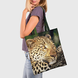 Сумка-шопер Леопард в лесу, цвет: 3D-принт — фото 2