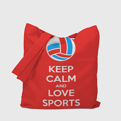 Сумка-шопер Keep Calm & Love Volleyball, цвет: 3D-принт